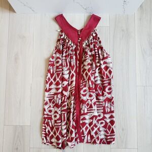 Black Magic Dress Womens Plus Red Geometric Sea Shell Tank Top Sleeveless Tunic